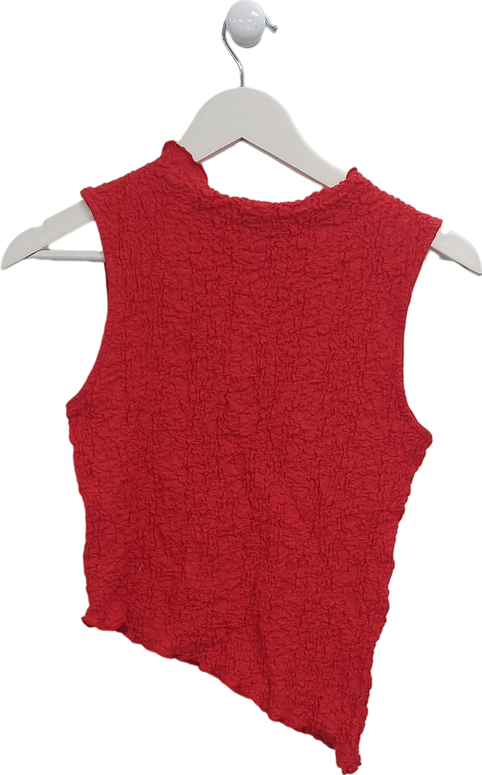 ASOS Red Crinkle Asymmetric Top UK S