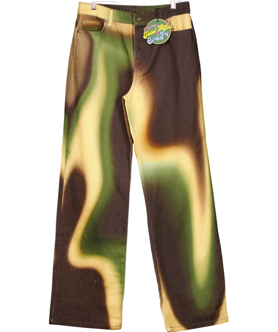 Jaded London Green Ombre Print Boyfriend Fit Jeans W30