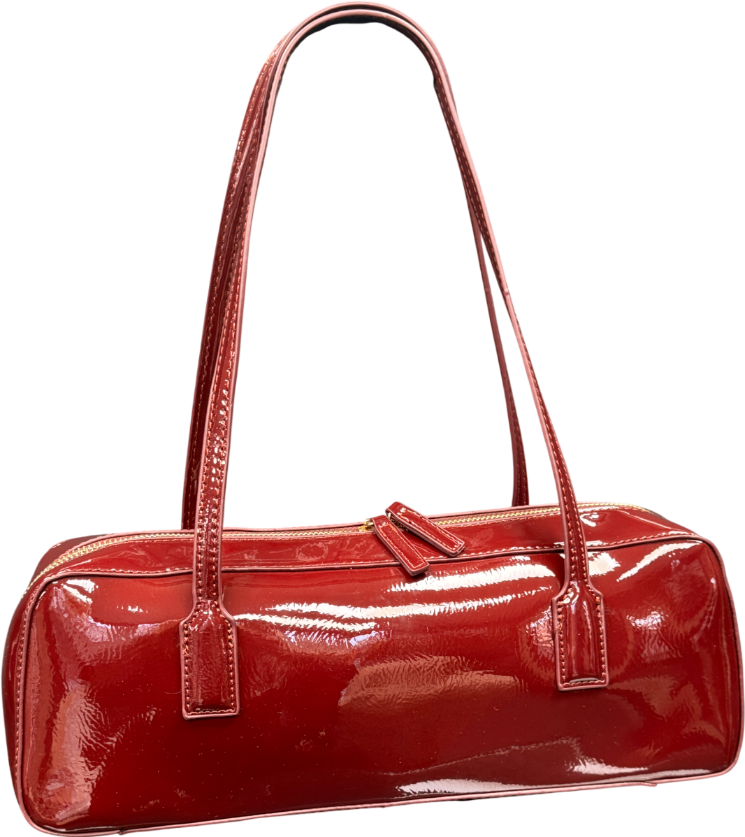 ASOS Burgundy Red Patenet Shoulder Bag