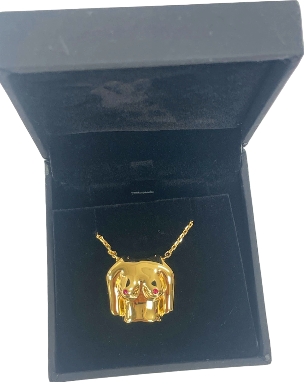 Anissa Kermiche Gold-Plated Rubies Boobies Sanded Pendant Necklace