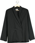 CHPTR-S Black Pinstripe Blazer UK 8