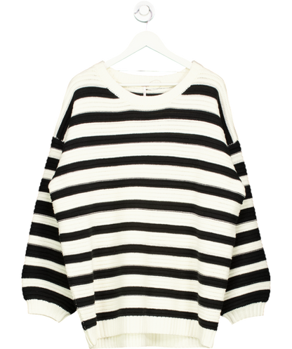 Free People Black Links Striped Pullover UK M