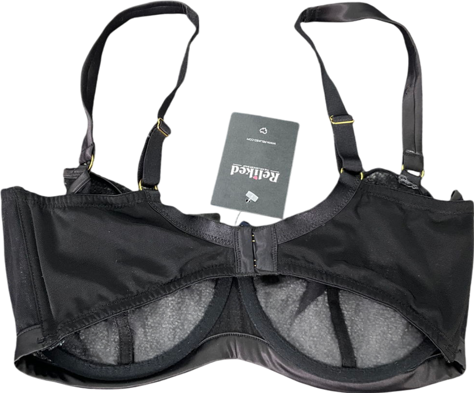 Figleaves Black Pimlico Non Padded Underwired Balcony Bra UK 36FF