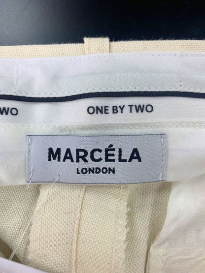 MARCÉLA London Cream Wide Leg Trousers UK 8