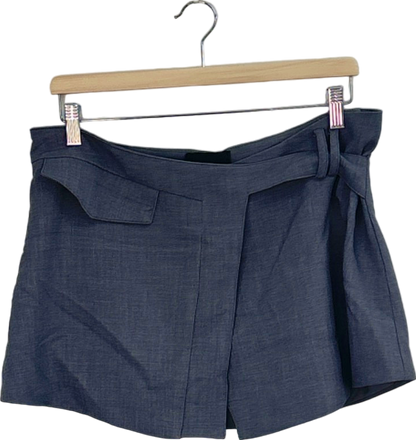 PLT Label Charcoal Strap Detail A Line Mini Skirt UK 10
