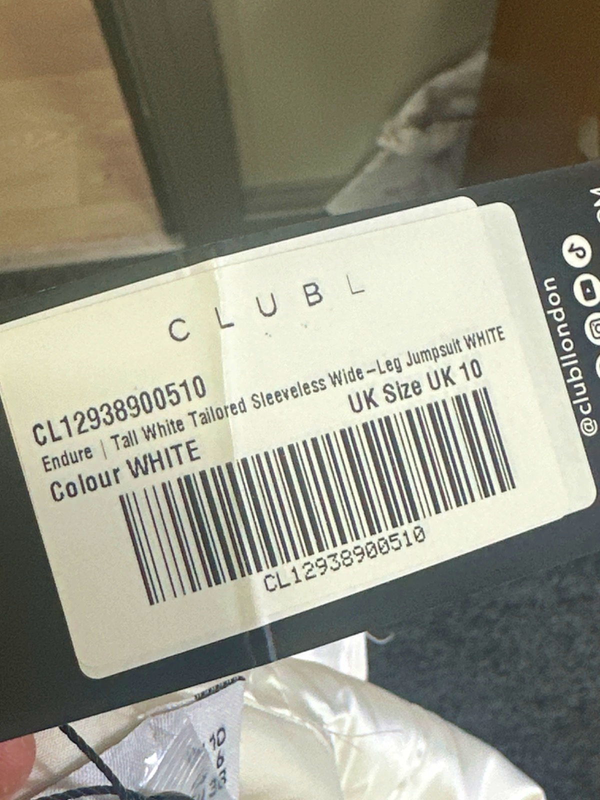 Club L London White Endure Tall White Tailored Sleeveless Wide-Leg Jumpsuit UK 10