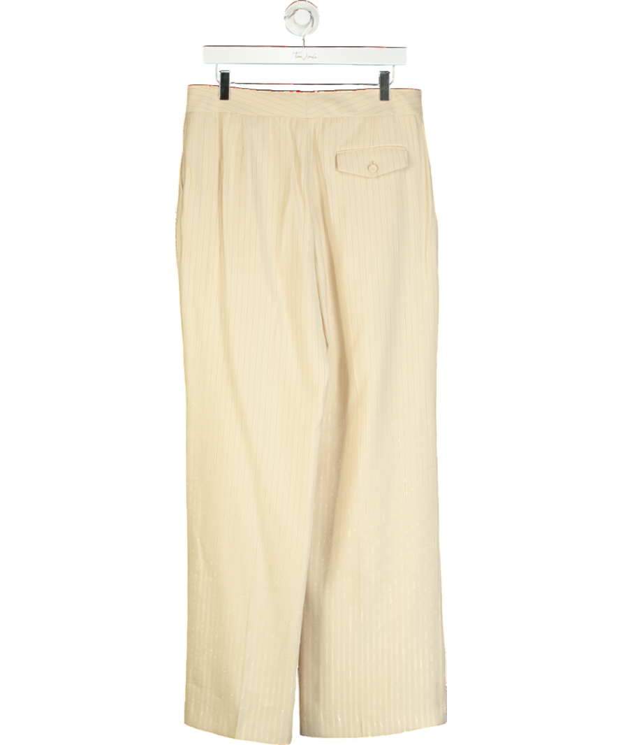 MANGO Beige Striped Suit Trousers UK 12