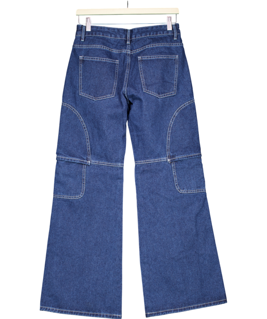 Bad Handwriting Blue Wide Leg Jeans UK 10
