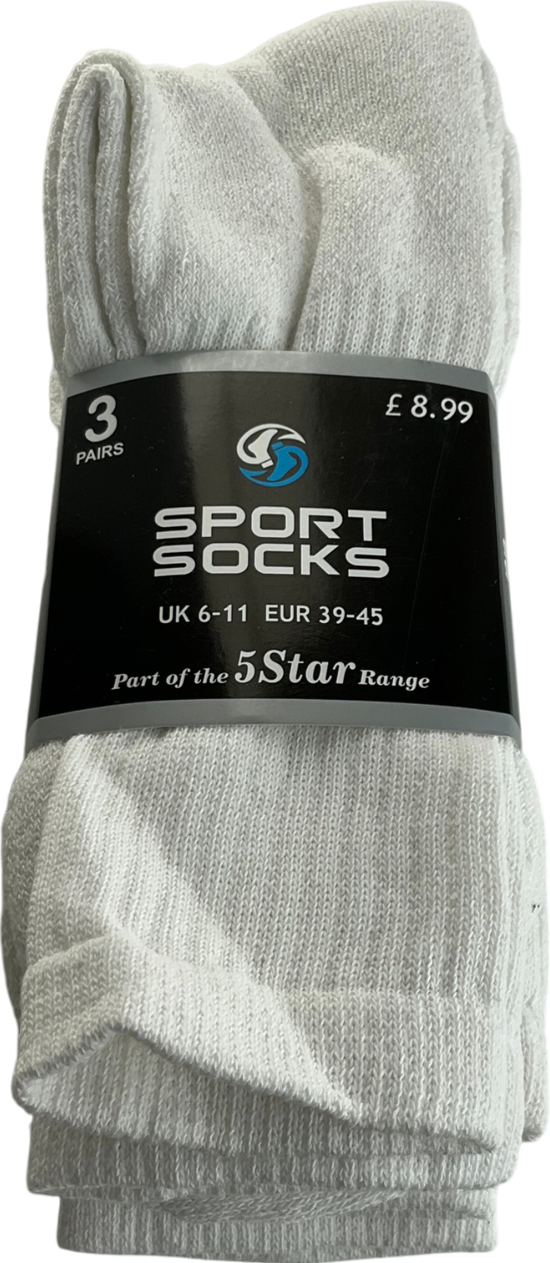 White Sport Socks UK 9 EU 42 👠