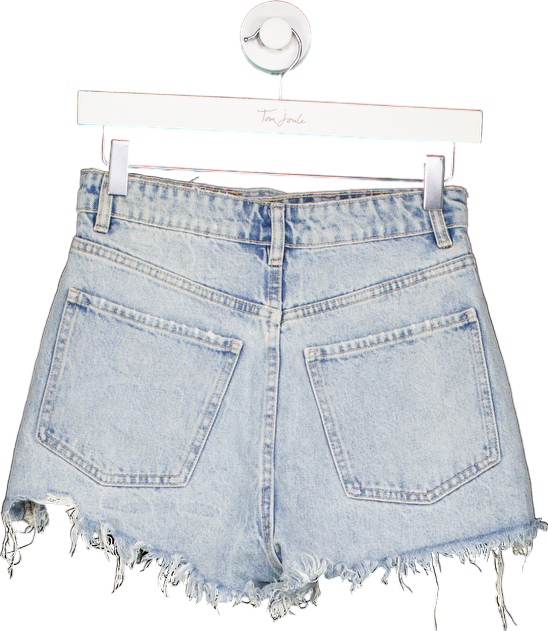 Zara Light Blue High-Waisted Denim Shorts UK 8