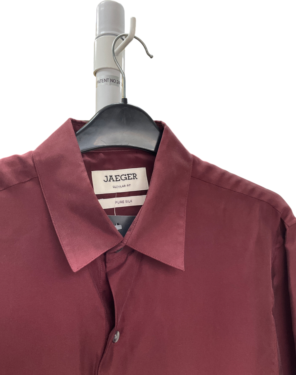 jaeger Red Regular Fit Luxury Silk Shirt UK S