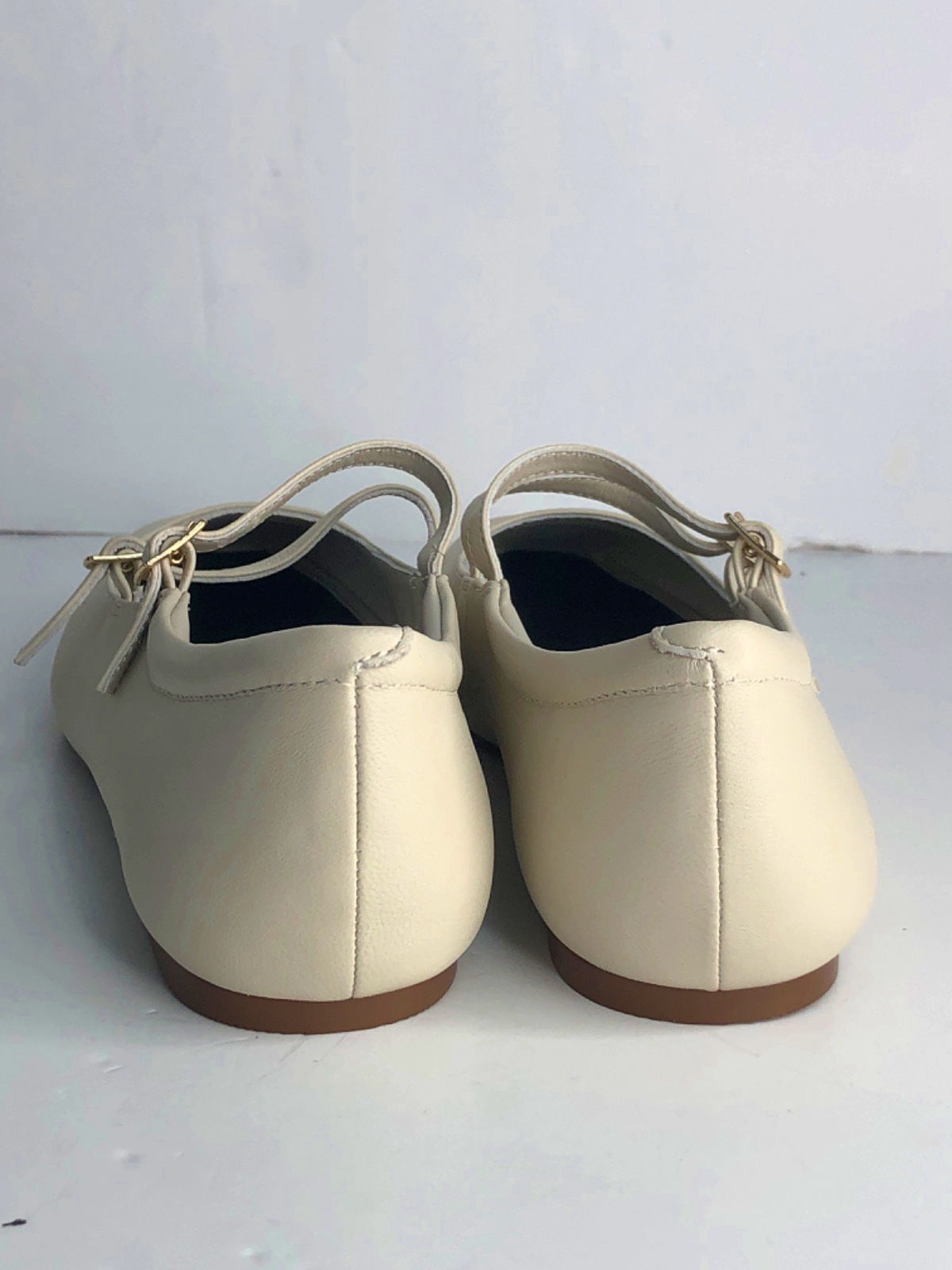 Mint Velvet Cream Leather Ballet Pumps UK 5 EU 38