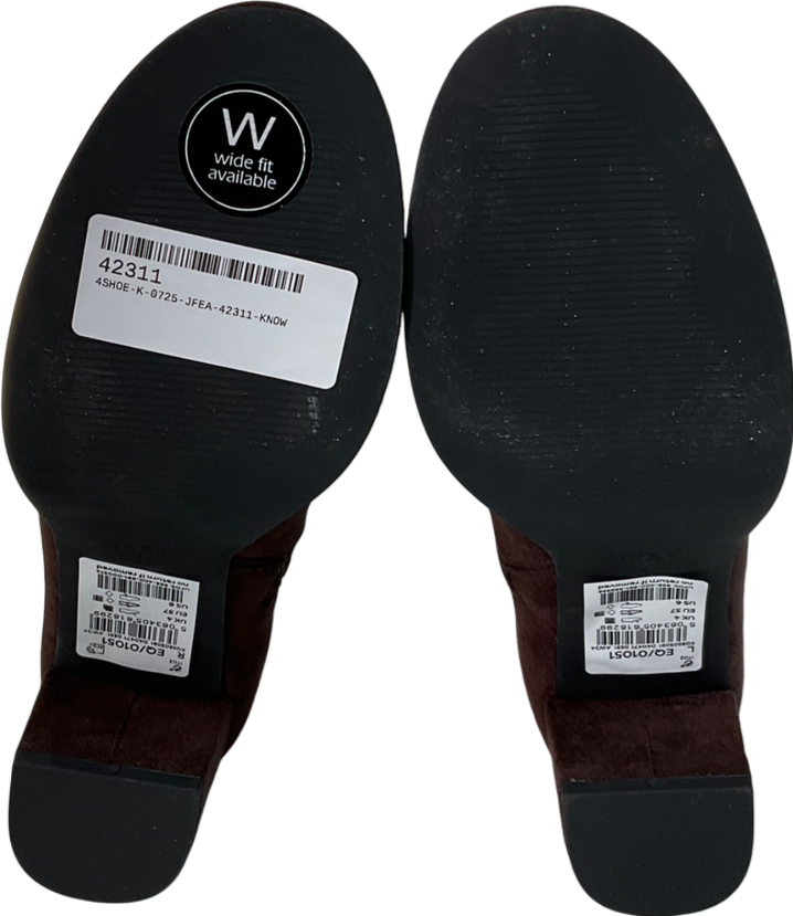 Next Brown Standard/wide Fit Forever Comfort® Ankle Sock Boots UK 4 EU 37 👠