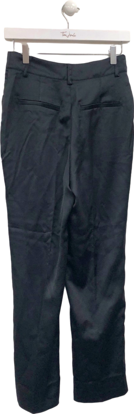 NA-KD Black Satin High Rise Suit Pants UK 8