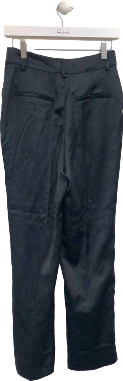 NA-KD Black Satin High Rise Suit Pants UK 8