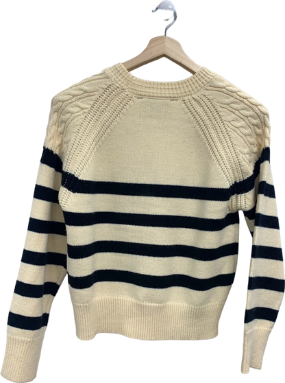 French Connection Cream and Black Striped Jumper UK 10