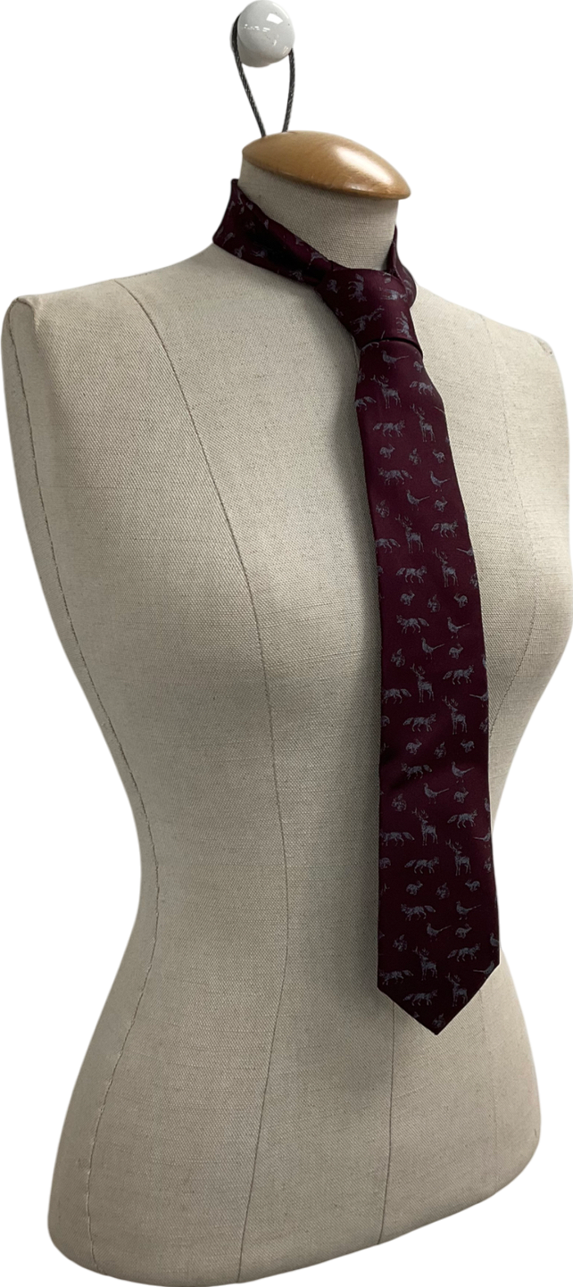 joules Red Silk Tie One Size