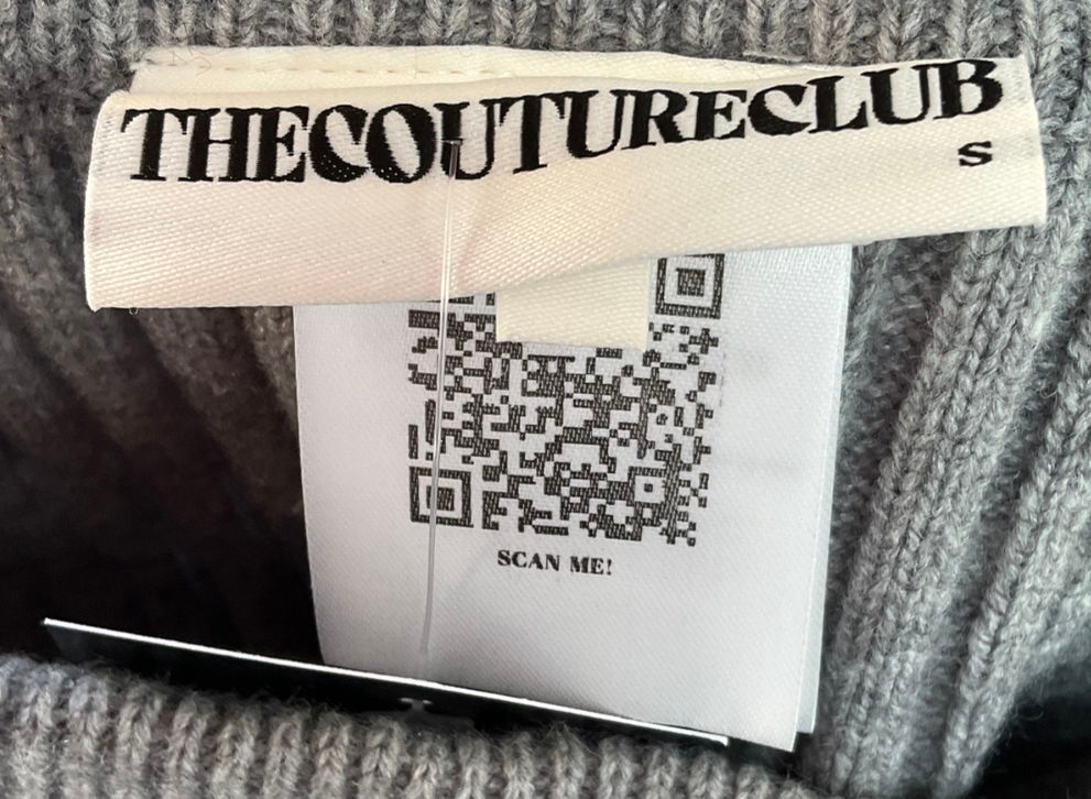 The Couture Club Grey Contrast Knit Oversized Crew & Contrast Knit Mini Shorts UK 8