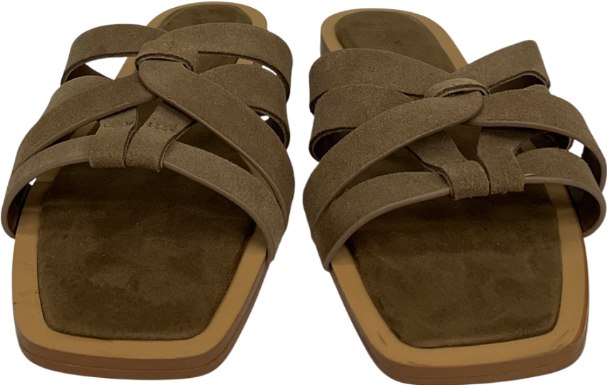 Stradivarius Brown Flat Split Leather Sandal UK 7 EU 40 👠