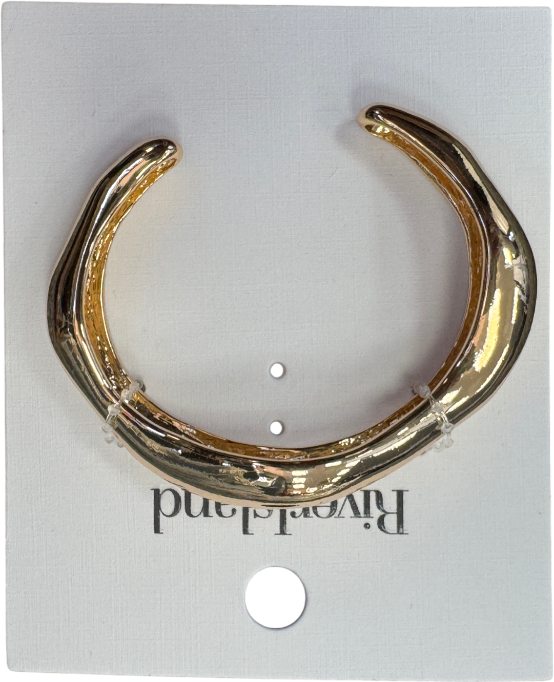 River Island Yellow Gold Scultural Bangle