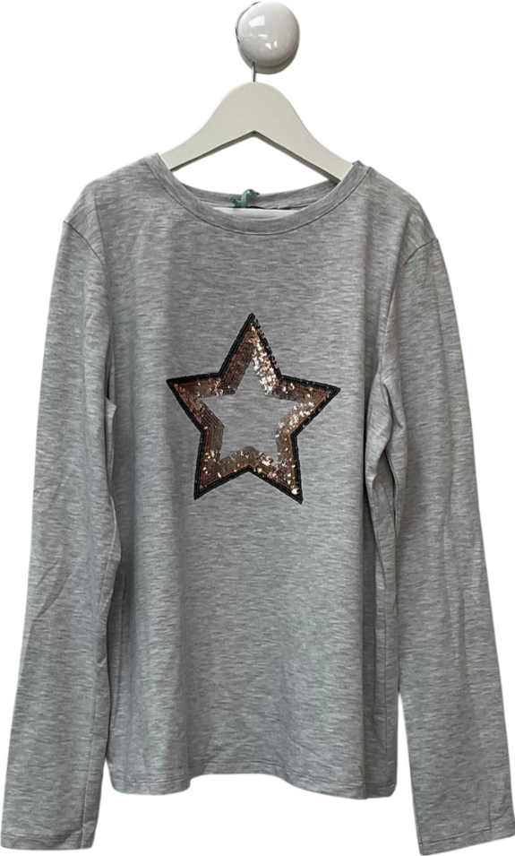 Mintie by Mint Velvet Grey Sequin Star T-shirt 12 Years