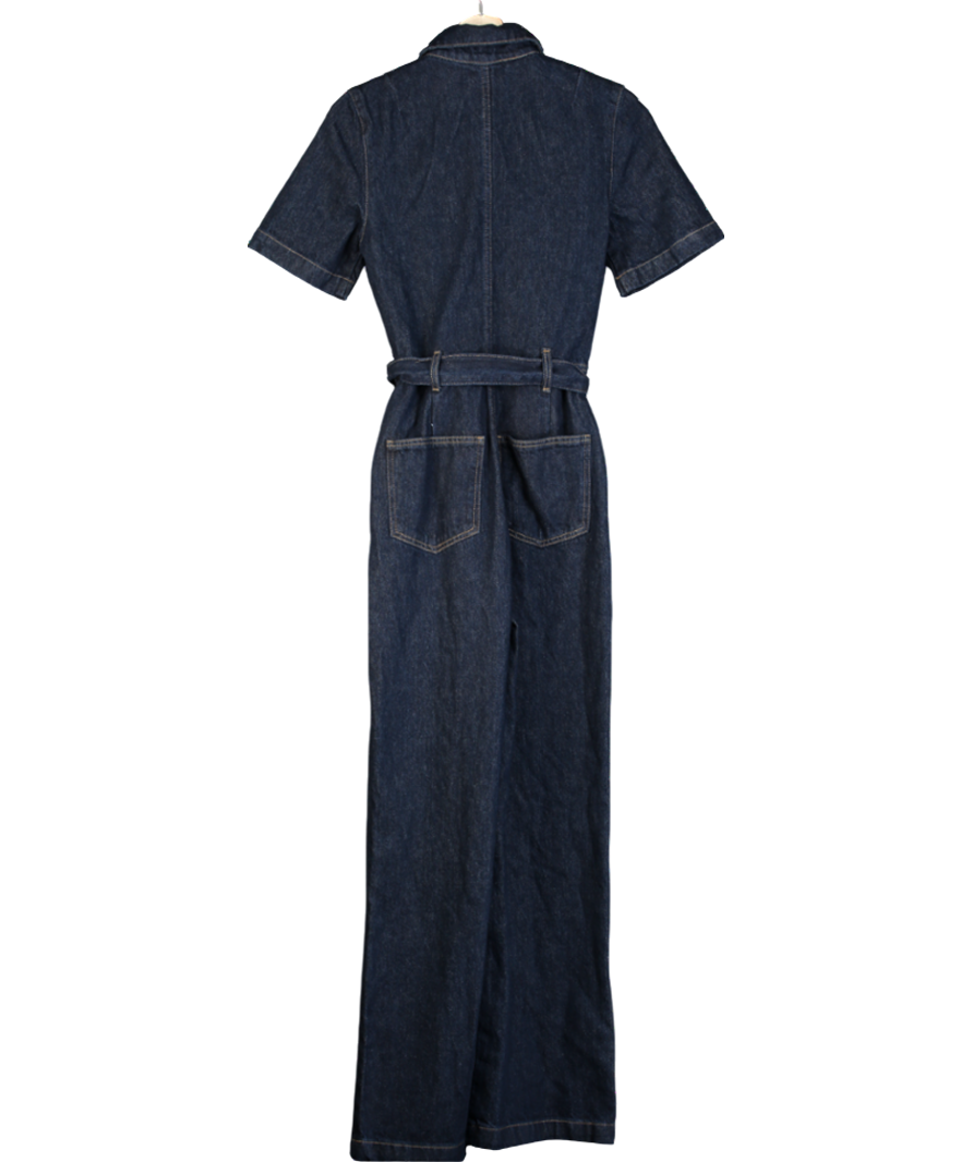 MANGO Blue Rinse-wash Denim Jumpsuit UK M