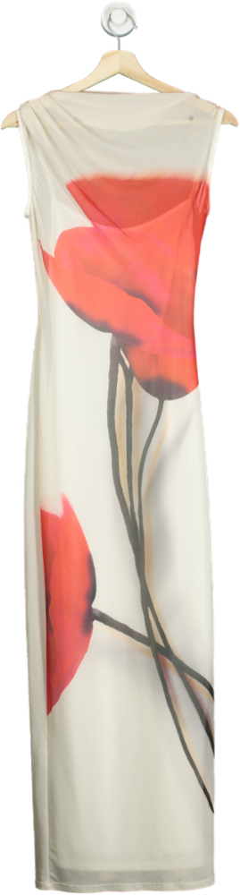 ASOS Design White Floral Maxi Dress UK 8