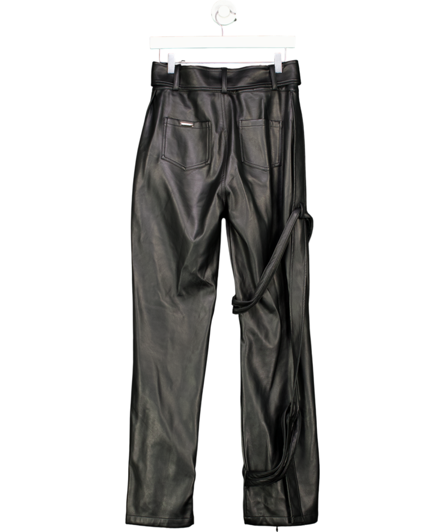 maniere de voir Vegan Leather Carpenter Cargo Trousers - Black UK 10