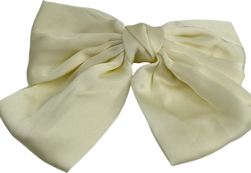 ANISA SOJKA Cream Satin Large Bow Hair Clip One Size