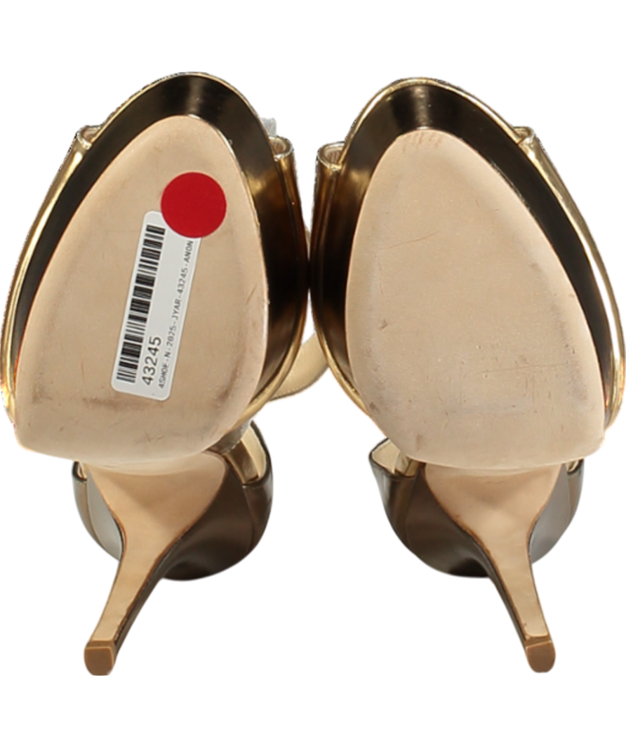 Jimmy Choo Metallic Gold Platform Sandal Heels UK 7.5 EU 40.5 👠