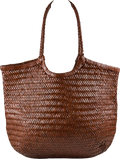 Anthropologie Brown Nola Woven Leather Bag One Size