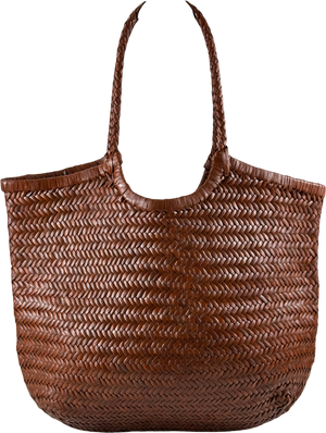 Anthropologie Brown Nola Woven Leather Bag One Size