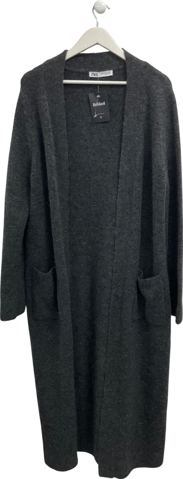 ZARA Grey Longline Cardigan UK M