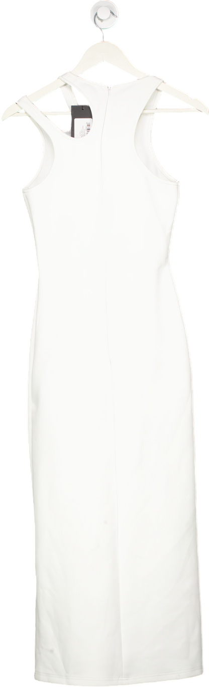 David Koma White Neck Cutouts Pencil Dress Scuba UK 8