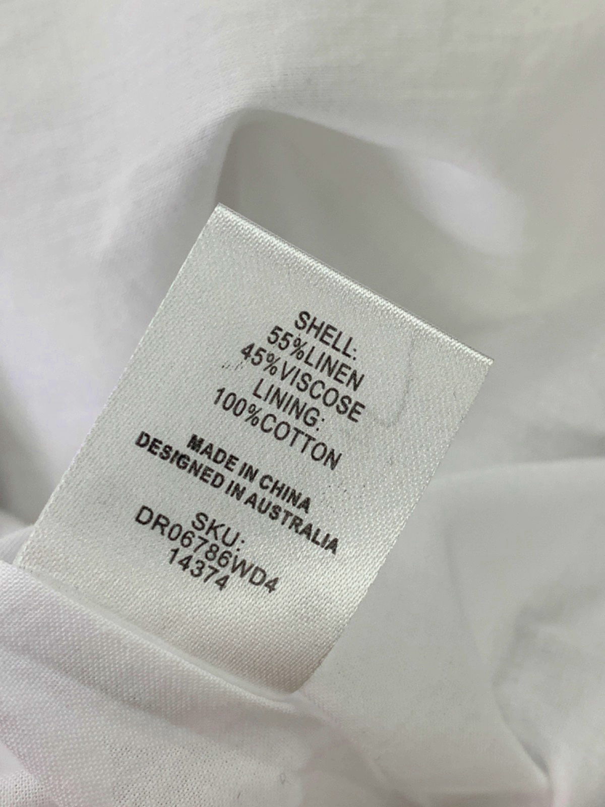 Meshki White Scalloped-Hem Dress UK S