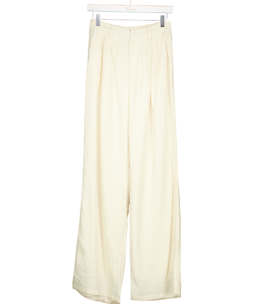 DISSH Cream Amelia Linen Blend Trousers UK 8