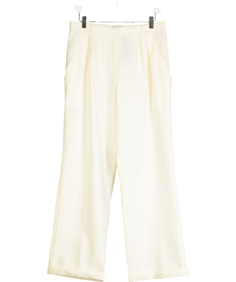 THE FRANKIE SHOP (london Flat) Cream Pleat Detail Trousers UK S