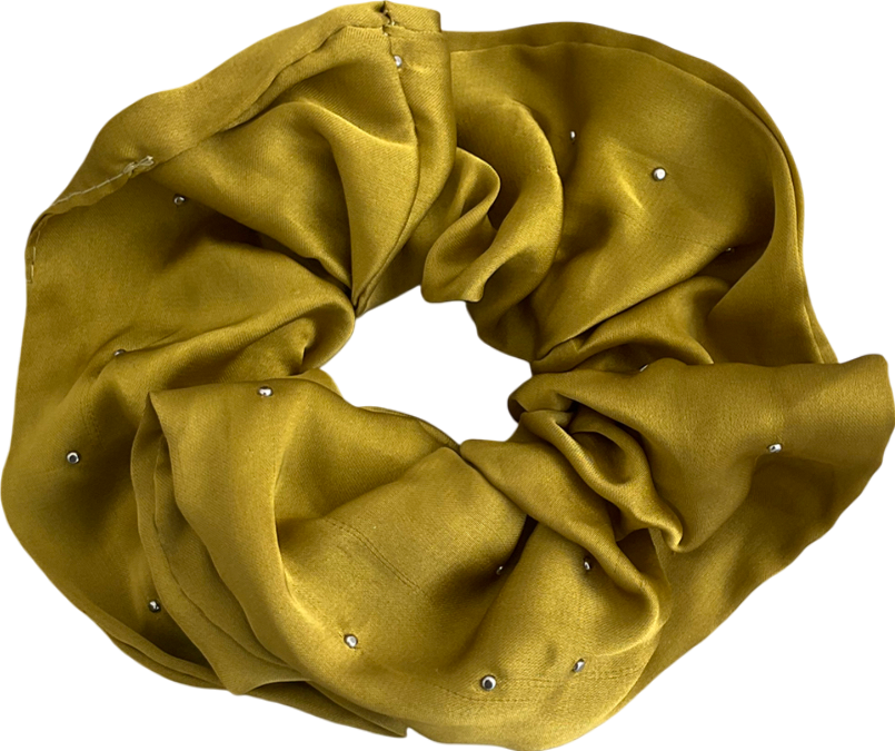 Green Embellished Scrunchie One Size