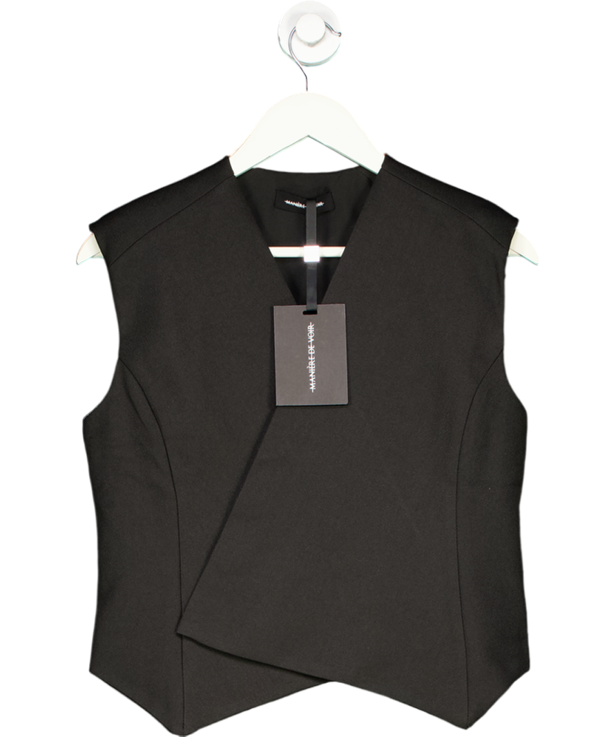 maniere de voir Black Tailored Wrap Waistcoat UK 10
