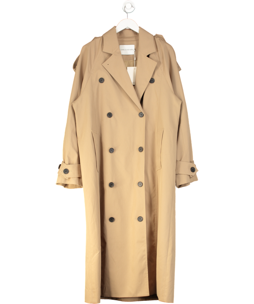 Camilla And Marc Classic Camel Double Breasted Trench Coat UK M/L