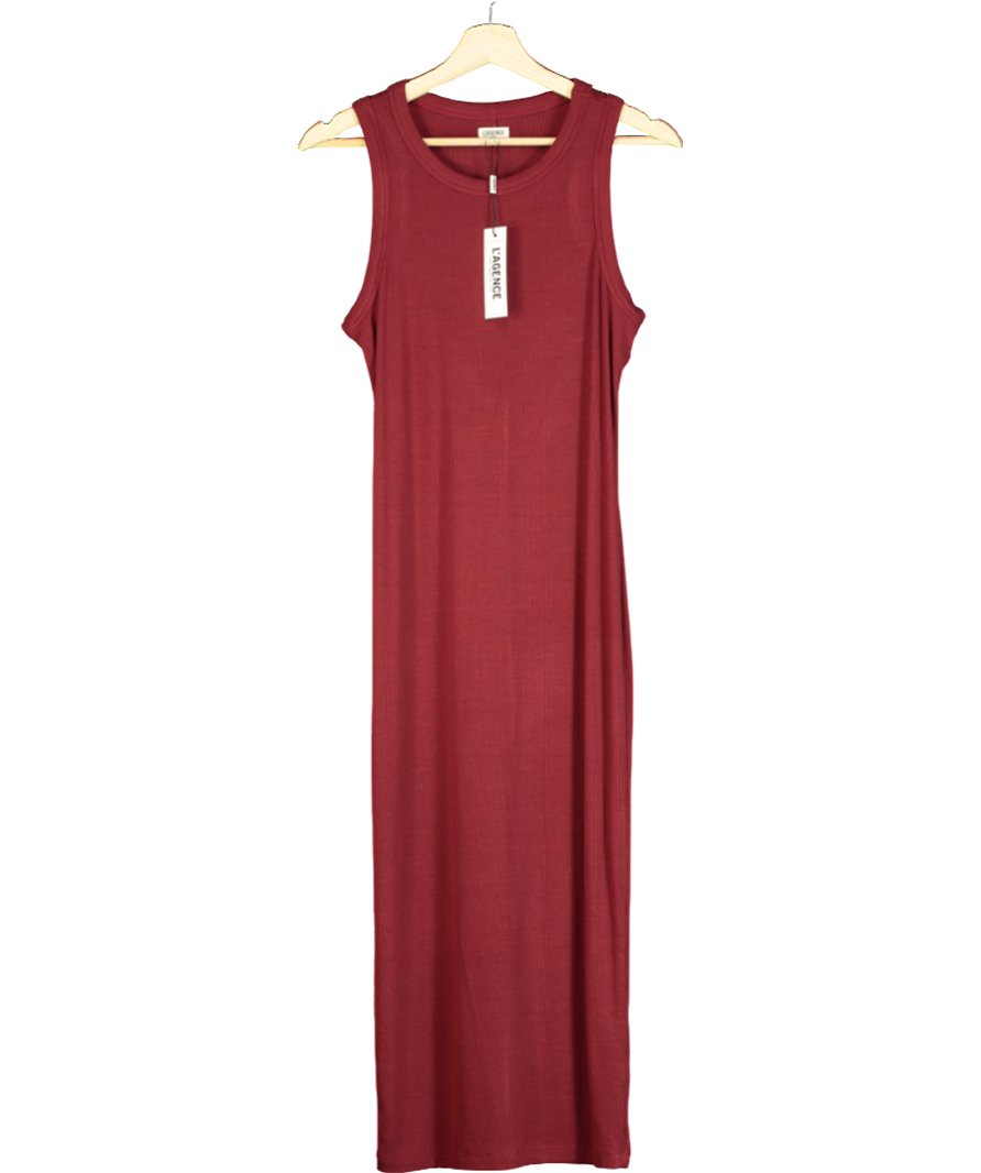 L'agence Red Nura Sleeveless Midi Dress UK M