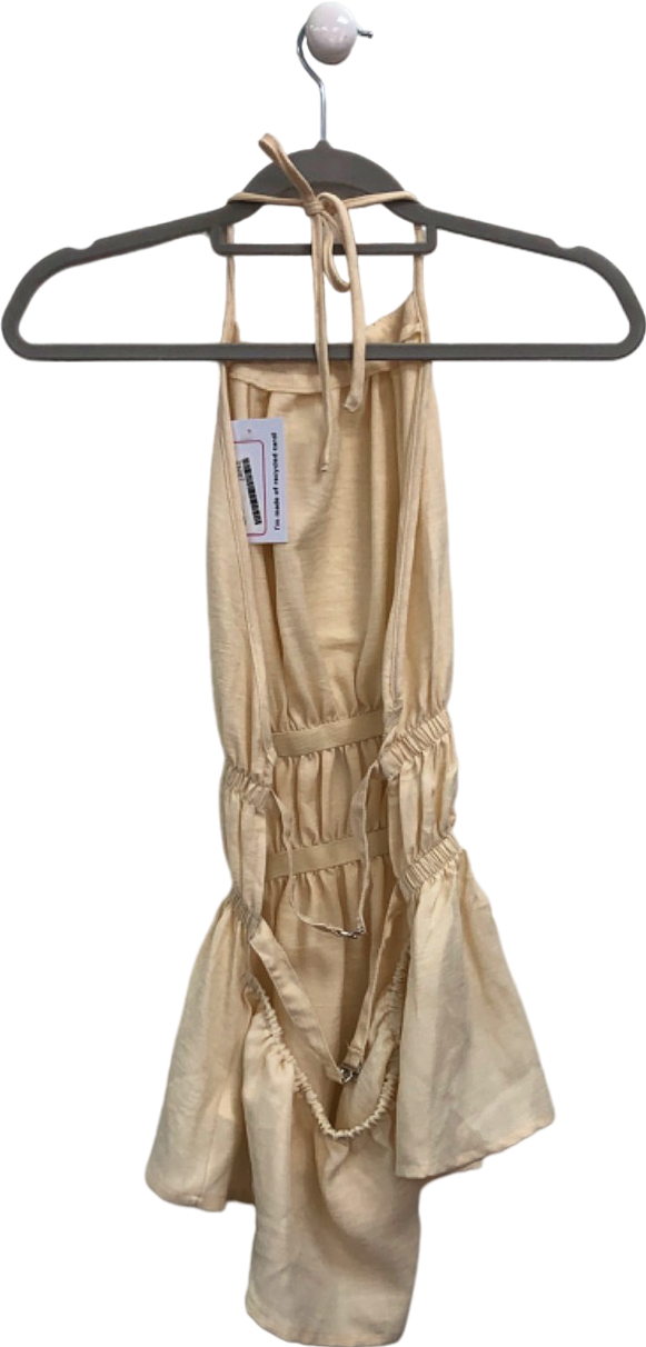 MUSERA Beige Ruffled Mini Dress US XS