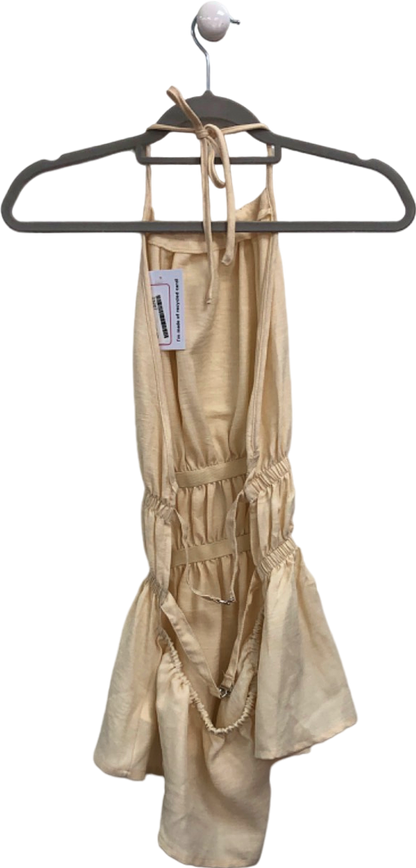 MUSERA Beige Ruffled Mini Dress US XS