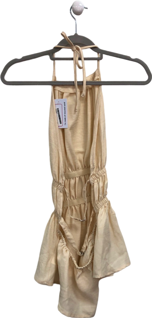 MUSERA Beige Ruffled Mini Dress US XS