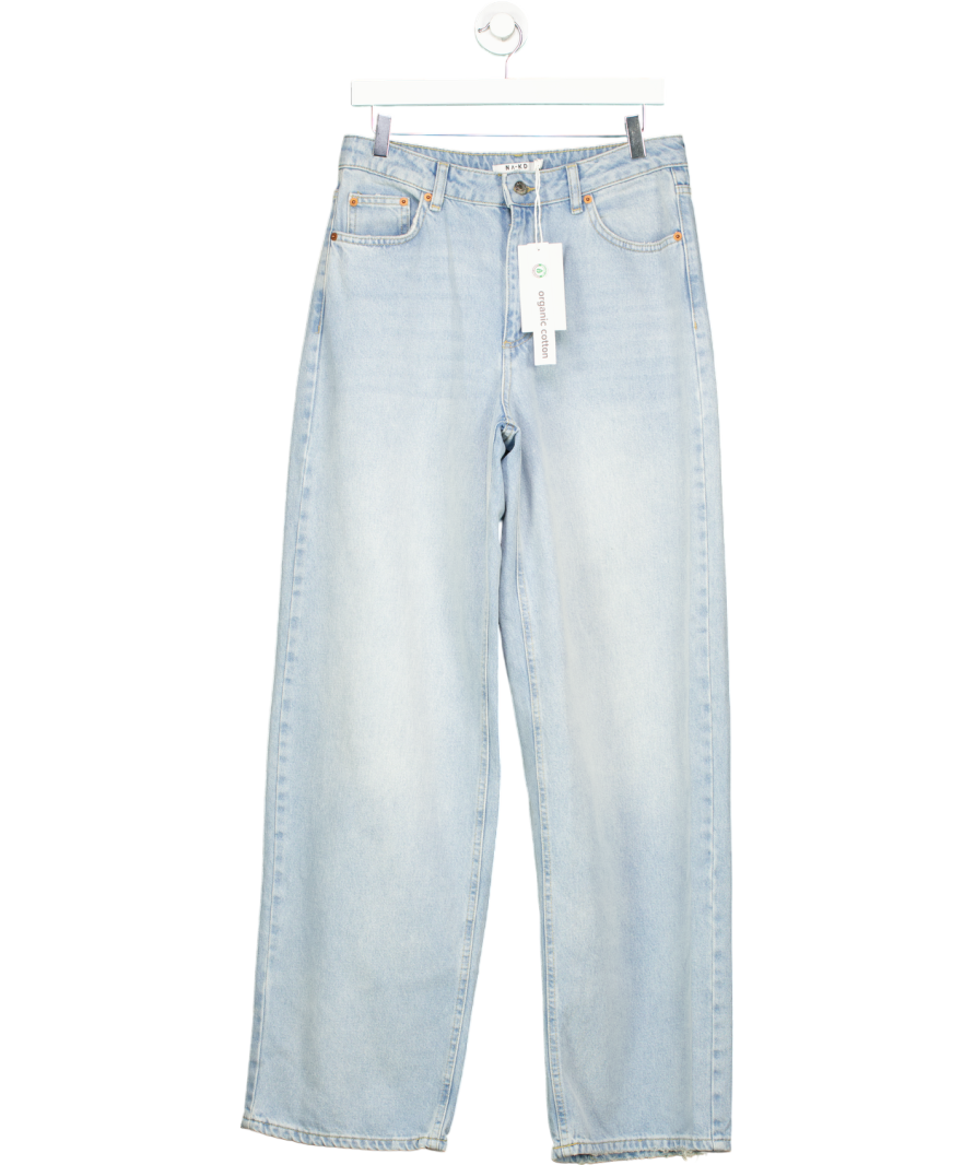 NA-KD Blue Loose Low Waist Long Jeans UK S