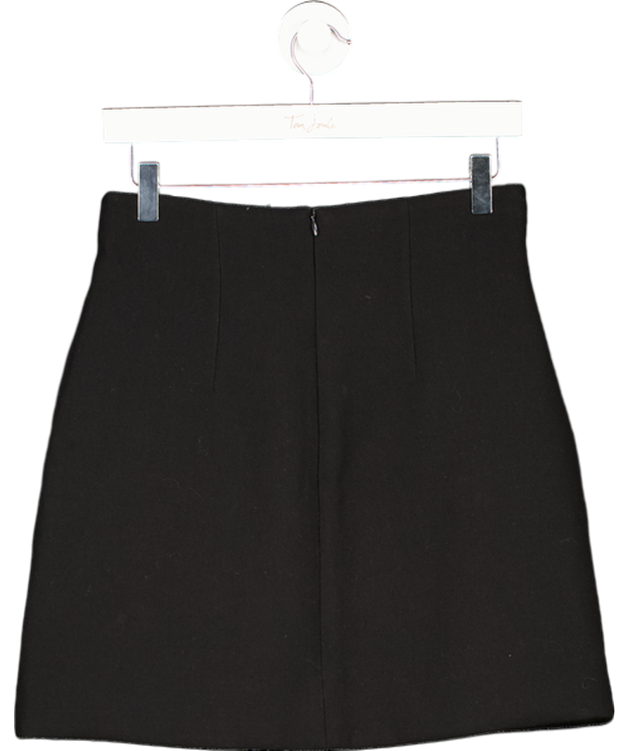 & Other Stories Black Viscose Blend Mini Skirt With Pockers UK 8