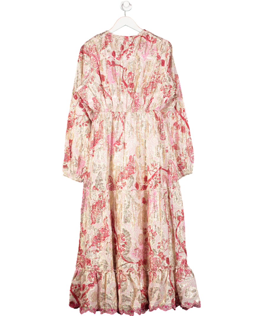 Lovika Pink Printed Maxi Dress UK M