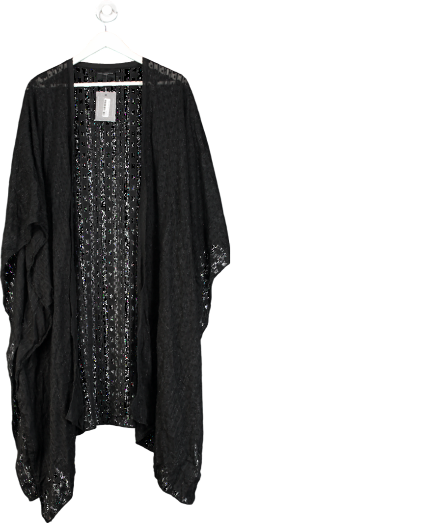live unlimited Black Sheer Textured Kimono UK 26-28