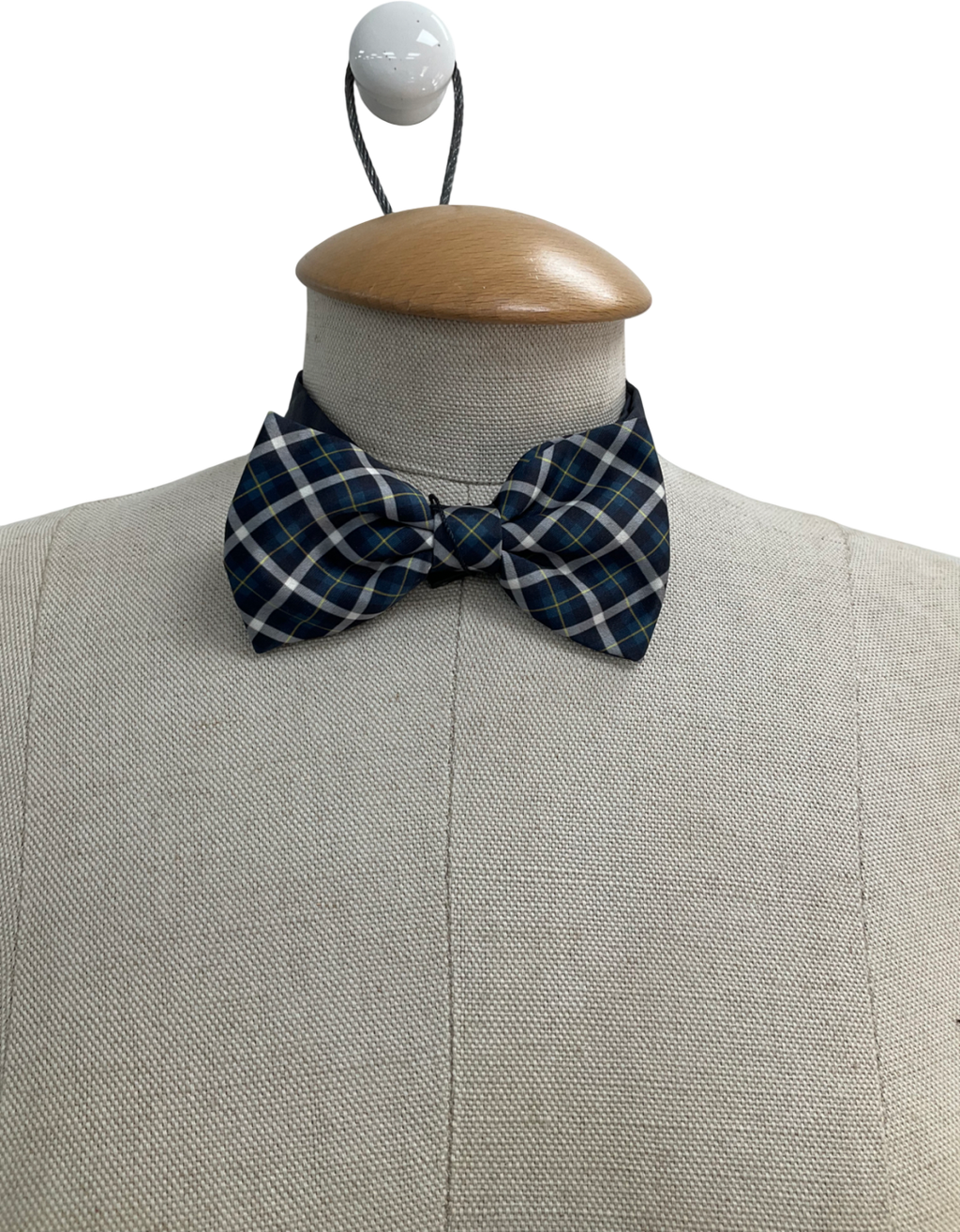 Mrs Bow Tie Blue Checked Bow Tie One Size