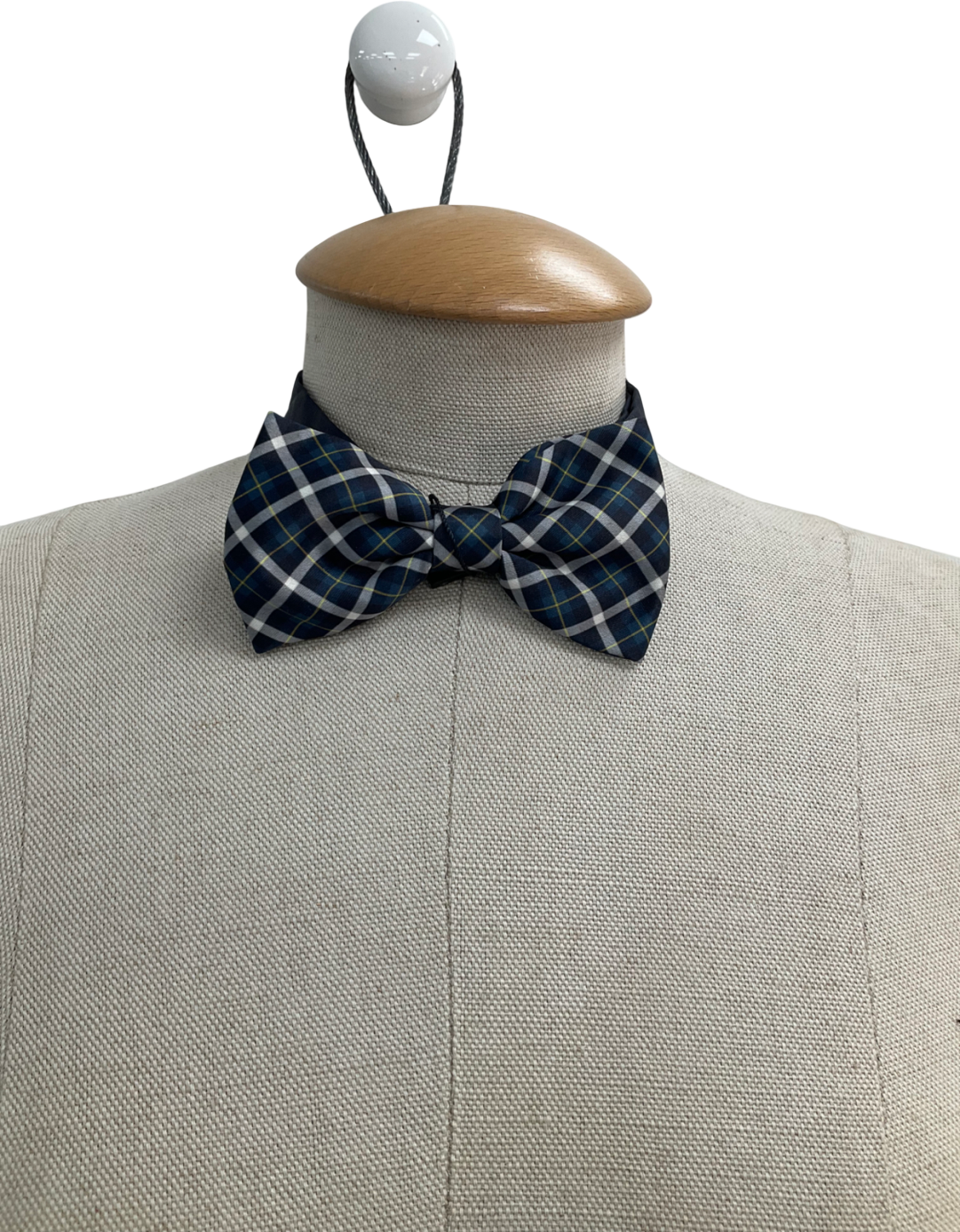 Mrs Bow Tie Blue Checked Bow Tie One Size